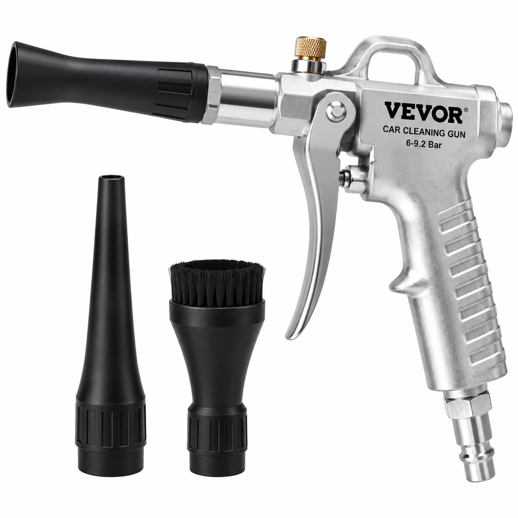 VEVOR Car Cleaning Gun, 6-9.2 Bar High-Pressure Air Blow Gun with 2